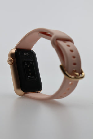 EGQINR H38 Smartwatch rear with pink band extended