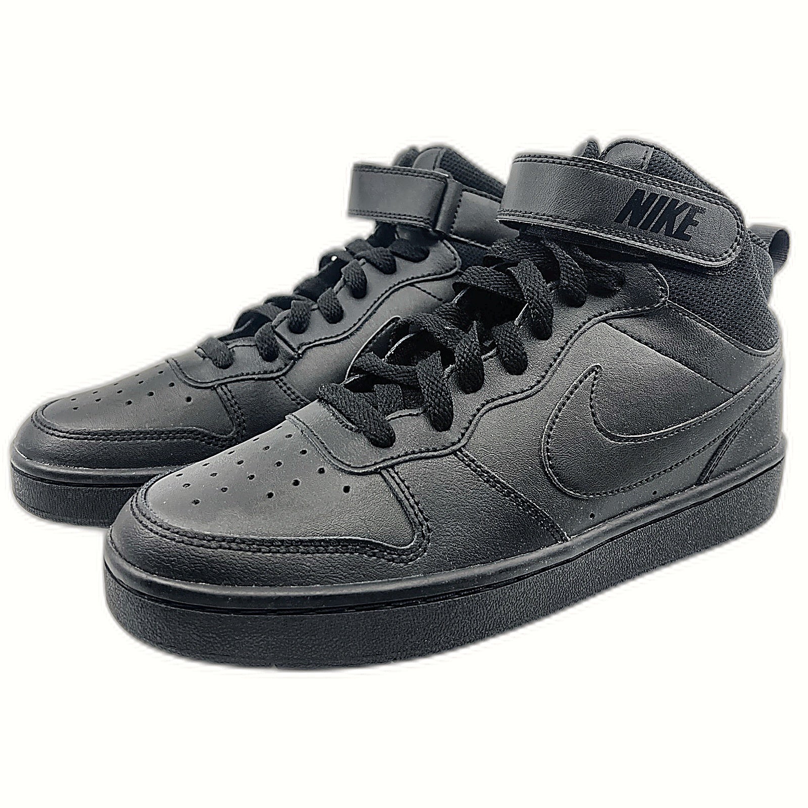 Nike Court Borough Mid 2 Black Three-Quarter View