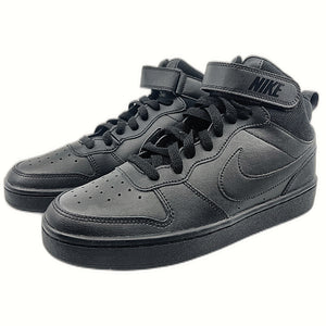 Nike Court Borough Mid 2 Black Three-Quarter View