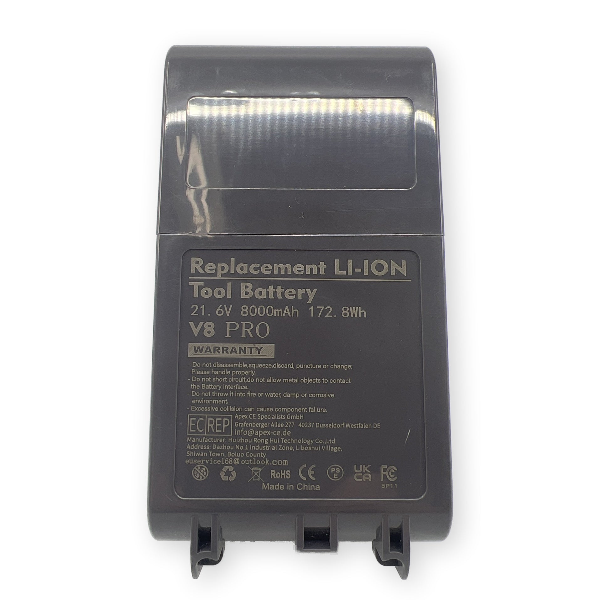 Dyson V8 replacement battery label 21.6V 8000mAh