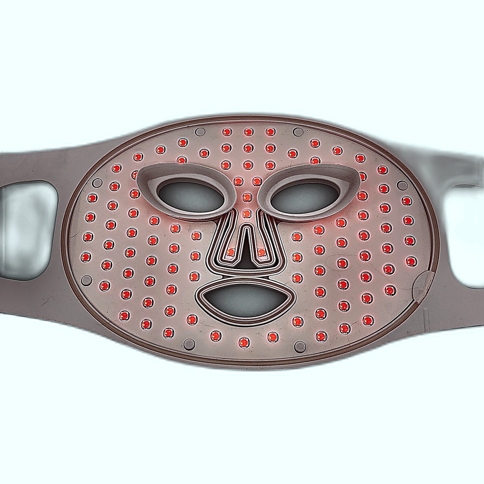 NVBOTY face mask glowing red LEDs active
