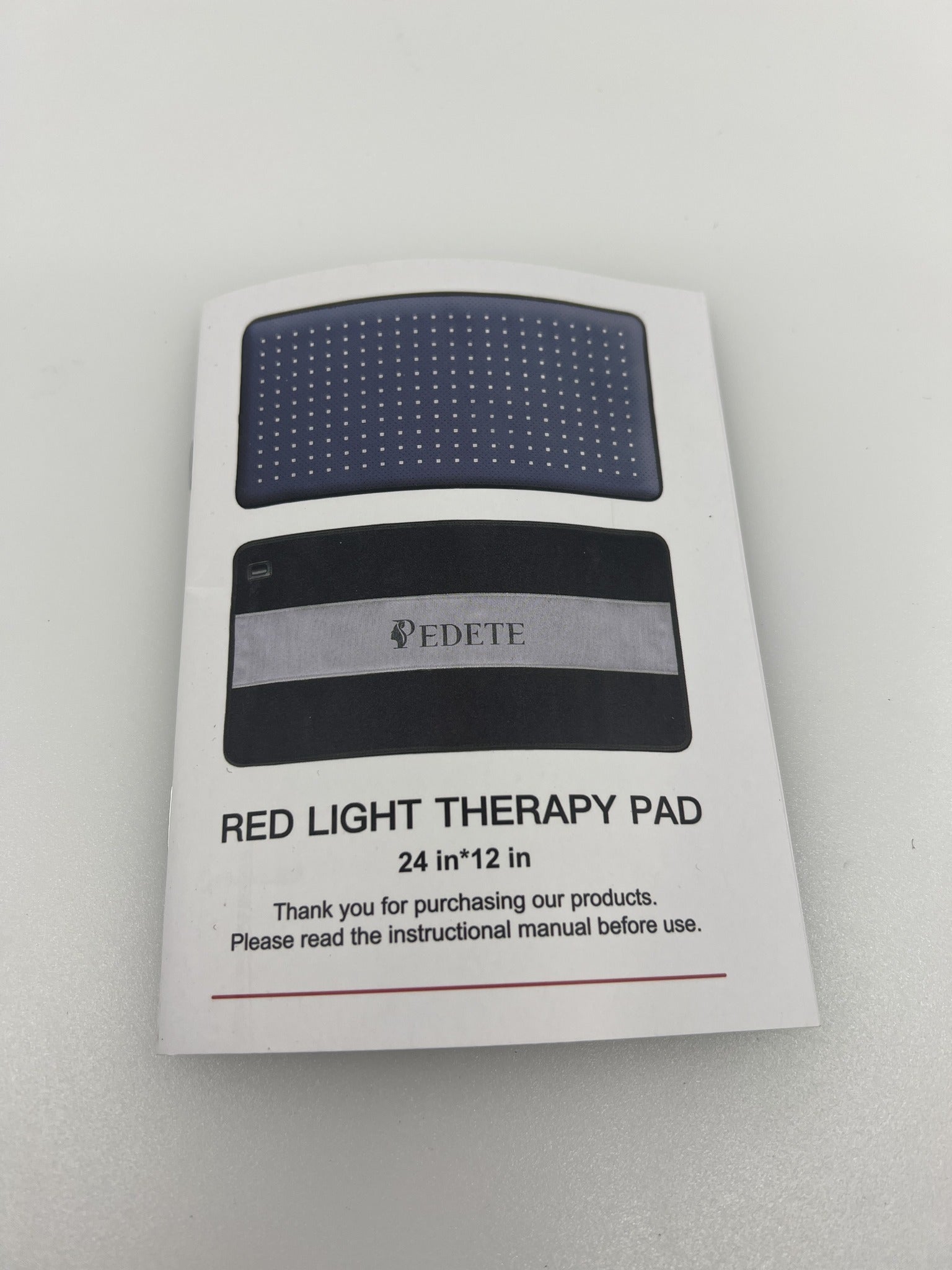 Pedete red light therapy pad instruction manual