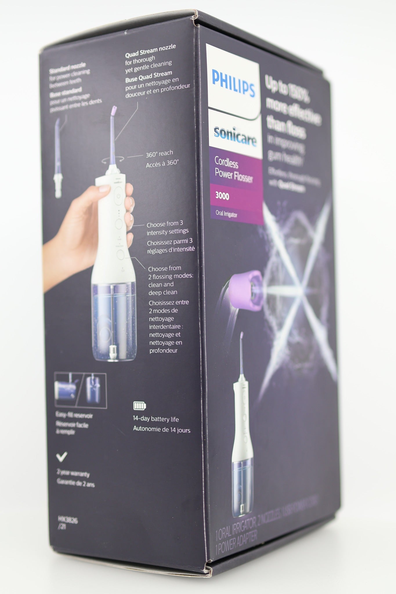 Philips Sonicare Water Flosser 3000 box angle back
