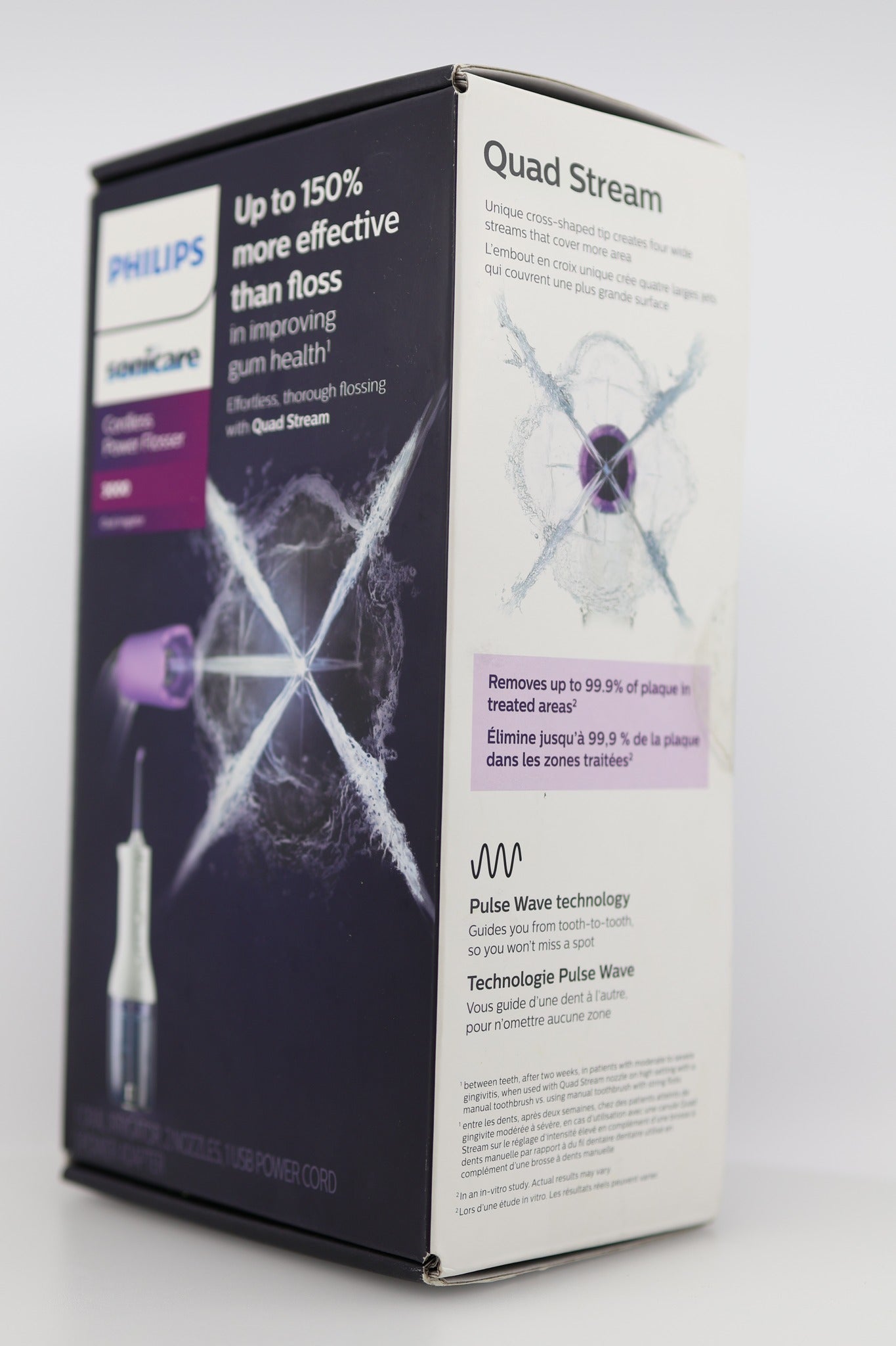 Philips Sonicare Water Flosser 3000 box side Quad Stream