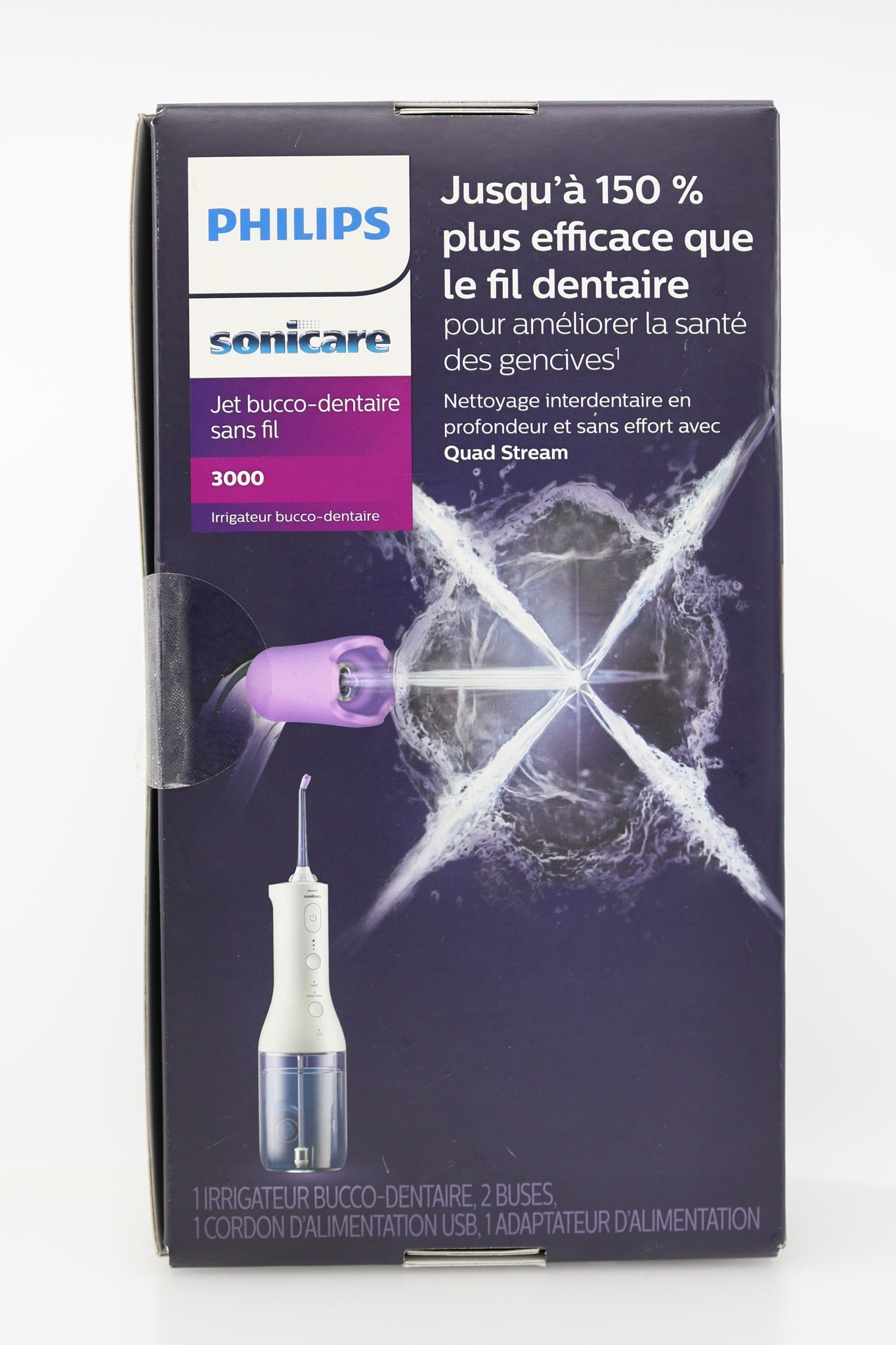 Philips Sonicare Water Flosser 3000 box French side