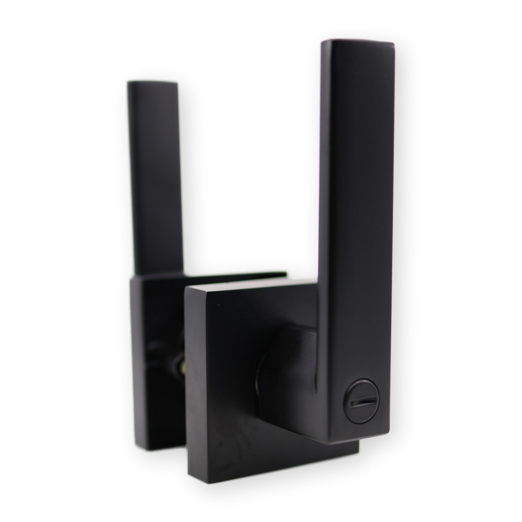 Probrico matte black privacy door lever assembled side view
