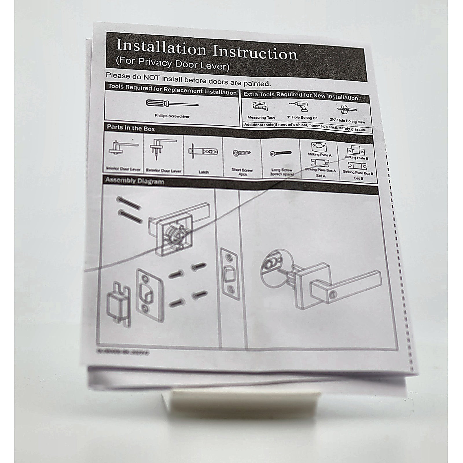 Probrico door lever installation instruction manual