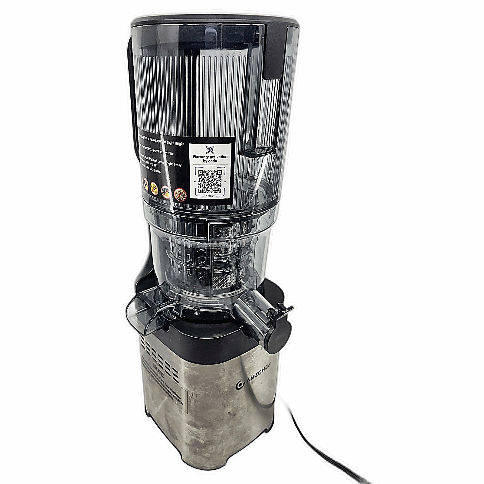AMZCHEF Cold Press Juicer side view with handle