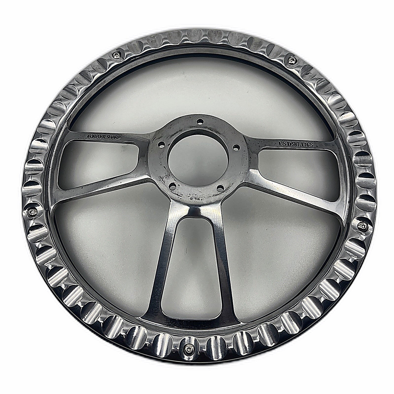 Billet Steering Wheel 14" Black Vinyl & SS Horn