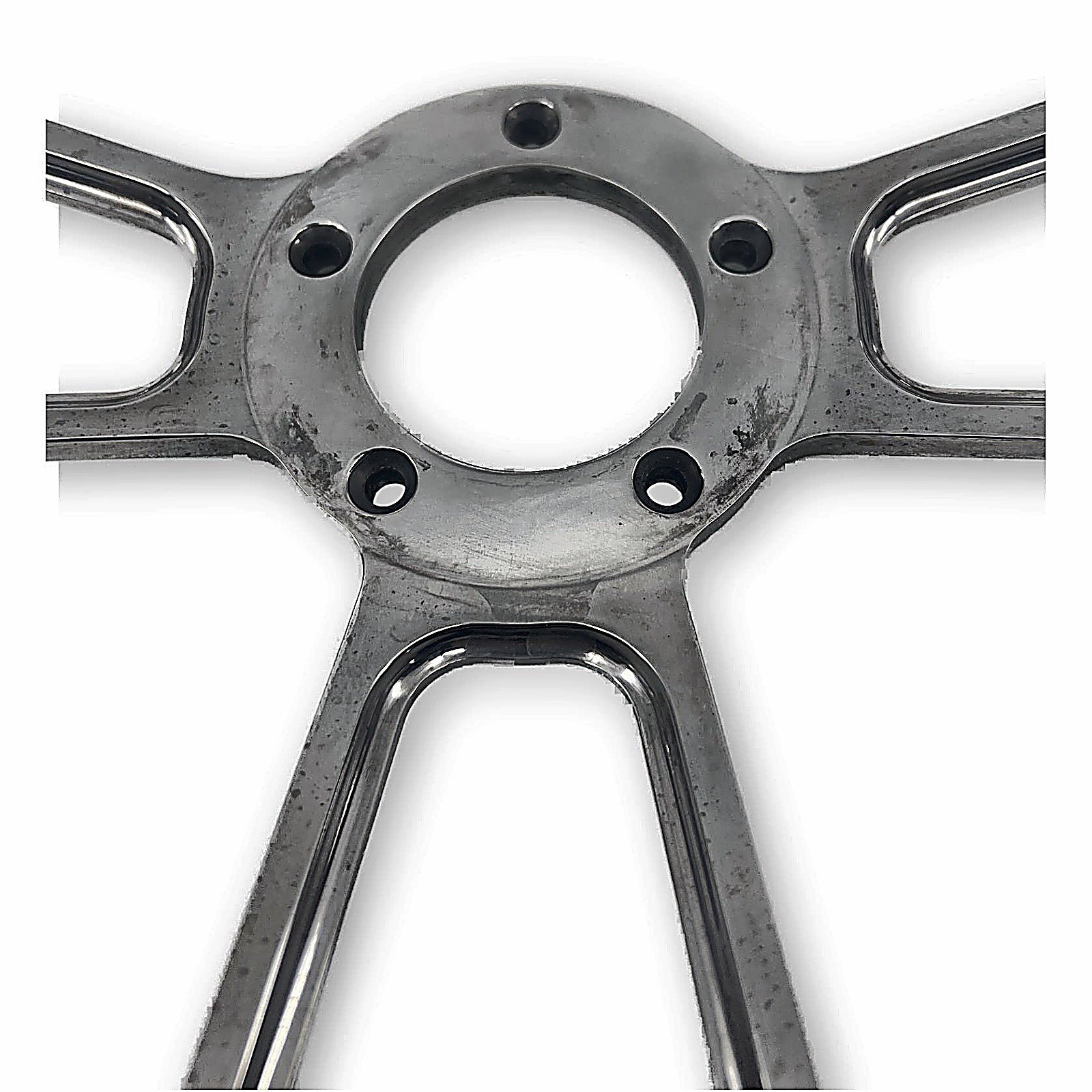 Billet Steering Wheel 14" Black Vinyl & SS Horn