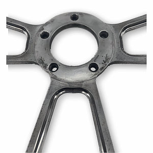 Billet Steering Wheel 14" Black Vinyl & SS Horn