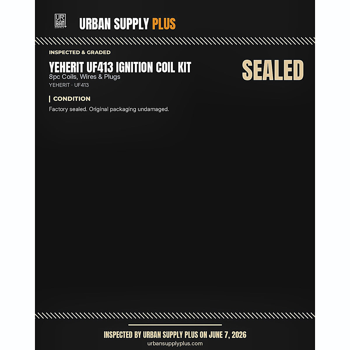 YEHERIT UF413 Ignition Coil Kit — 8pc Coils, Wires & Plugs