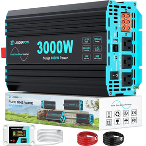 Stock photo – Pure Sine Wave Power Inverter 12V DC to 120V AC Factory Sealed