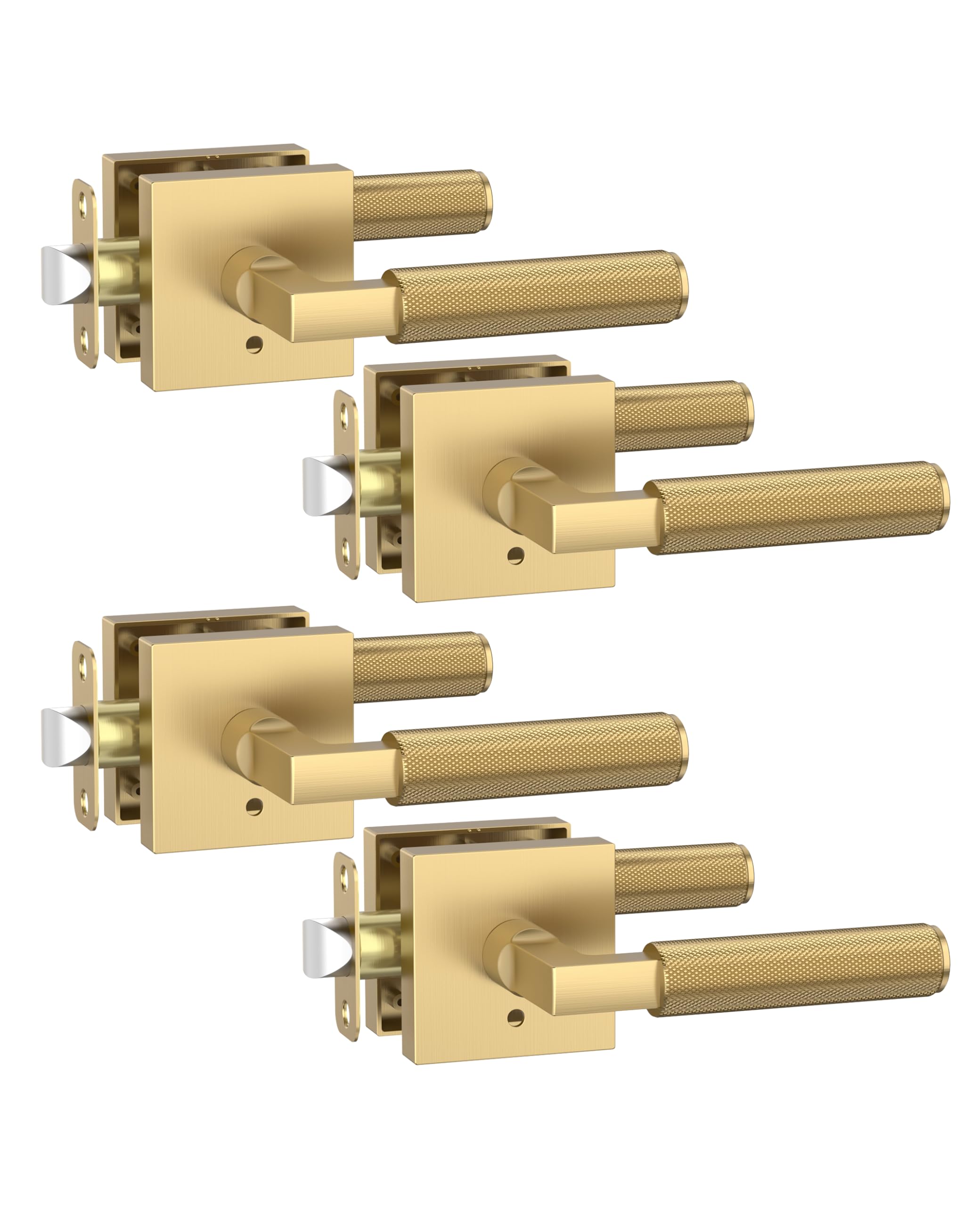 Asidrama Champagne Bronze Privacy Door Lever hardware front view