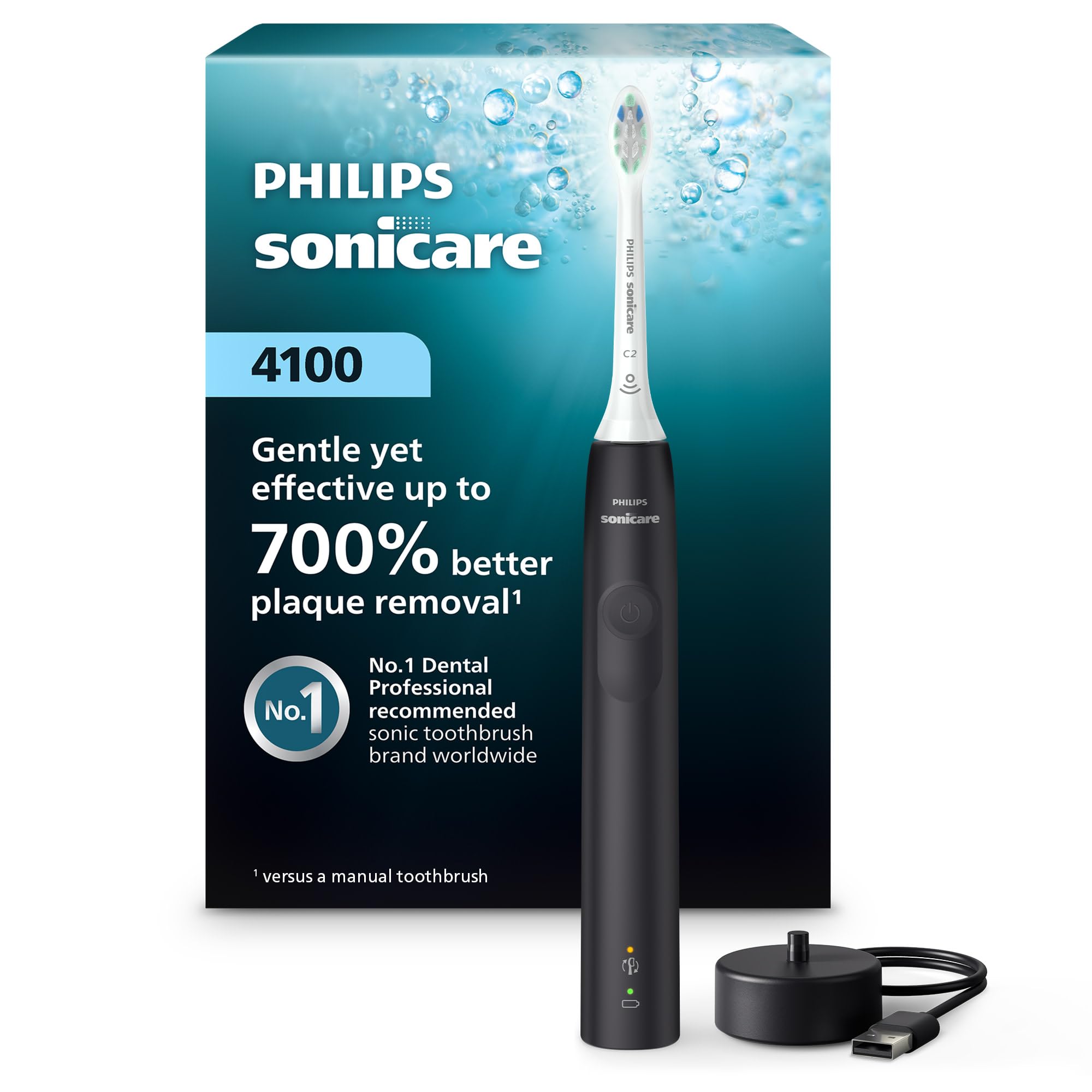 Philips Sonicare 4100 Electric Toothbrush Box Side Sonic Technology