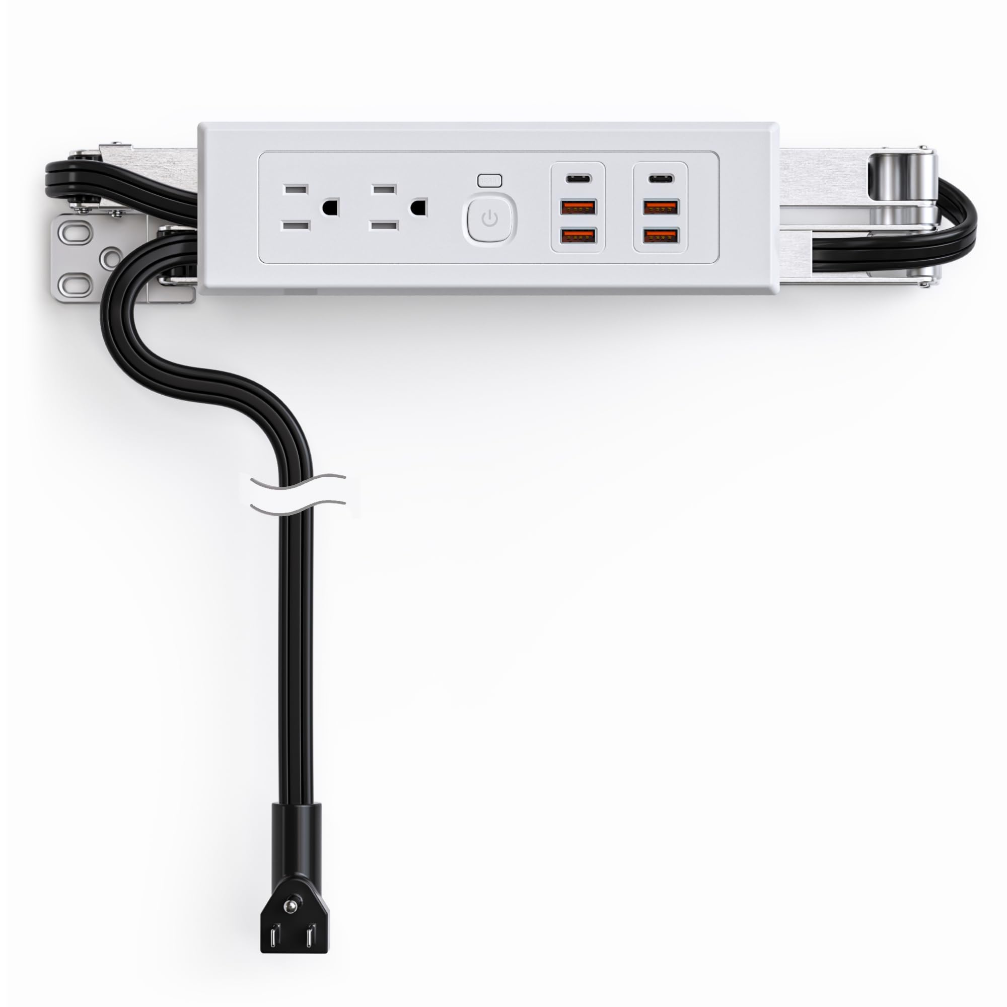 MOGYKTTOL recessed charging station front face showing AC and USB ports