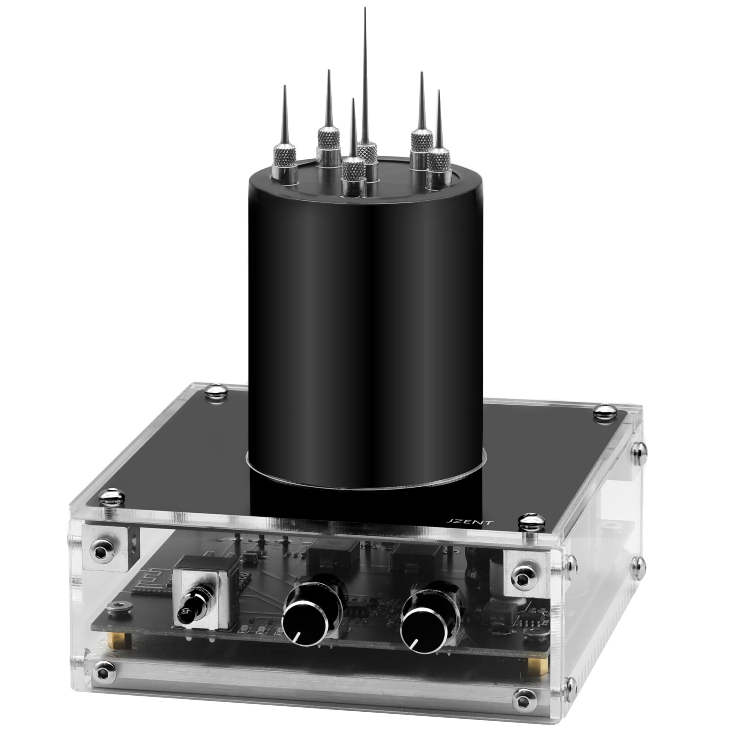 JZENT Tesla Coil JE-19 front view with discharge tips