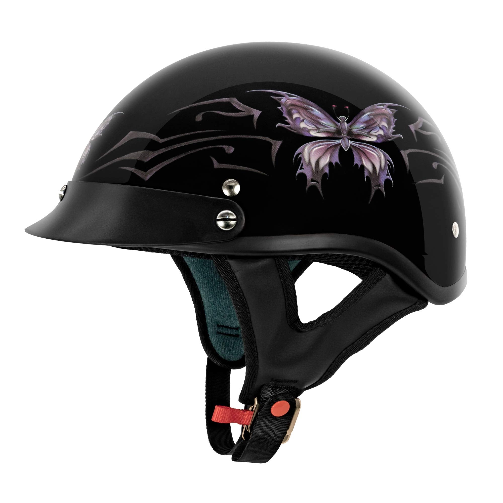 VCAN V5 Butterfly Half Helmet Front Graphic View
