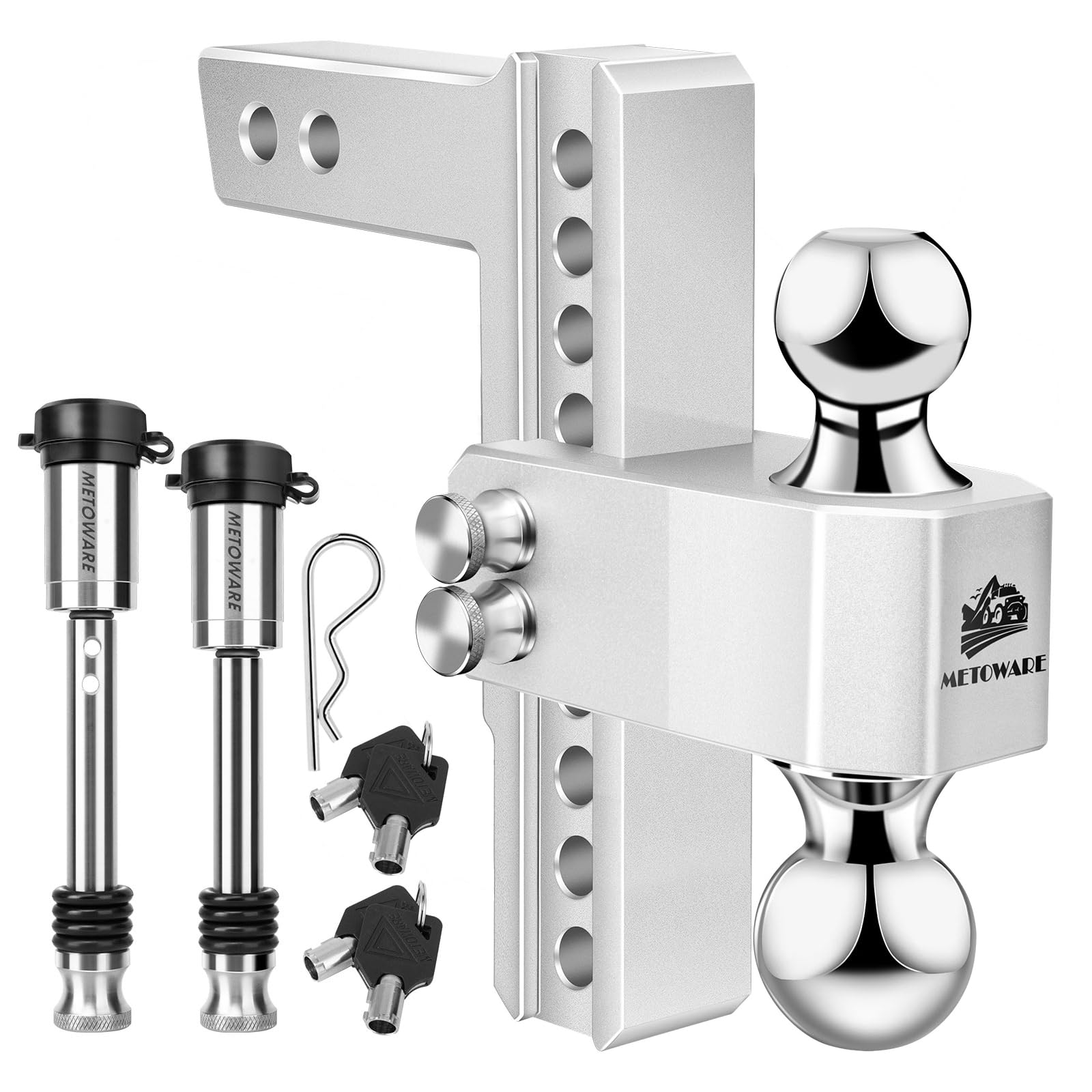 METOWARE aluminum drop hitch shank close-up